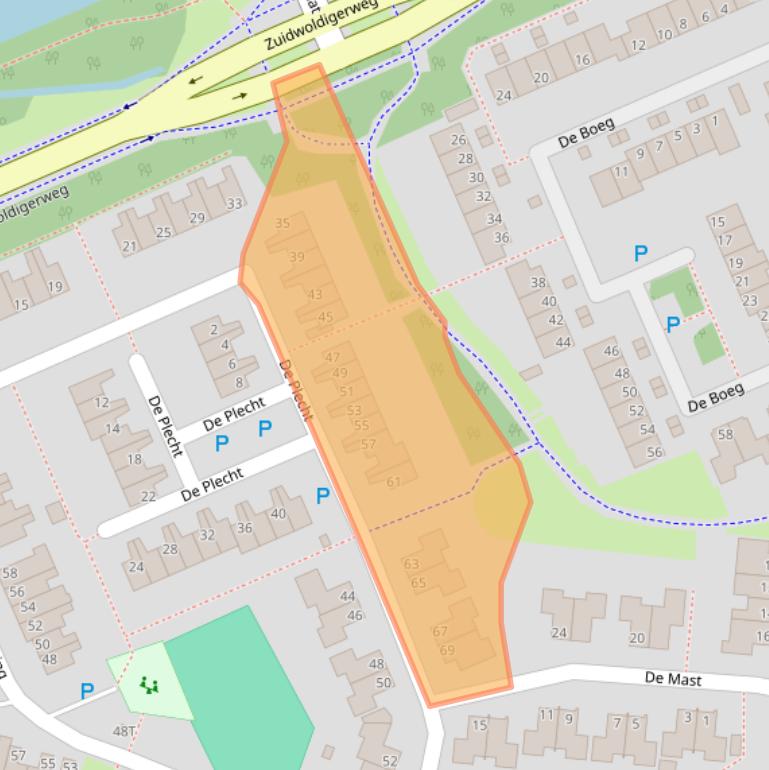 Kaart van postcodegebied 7908KD.