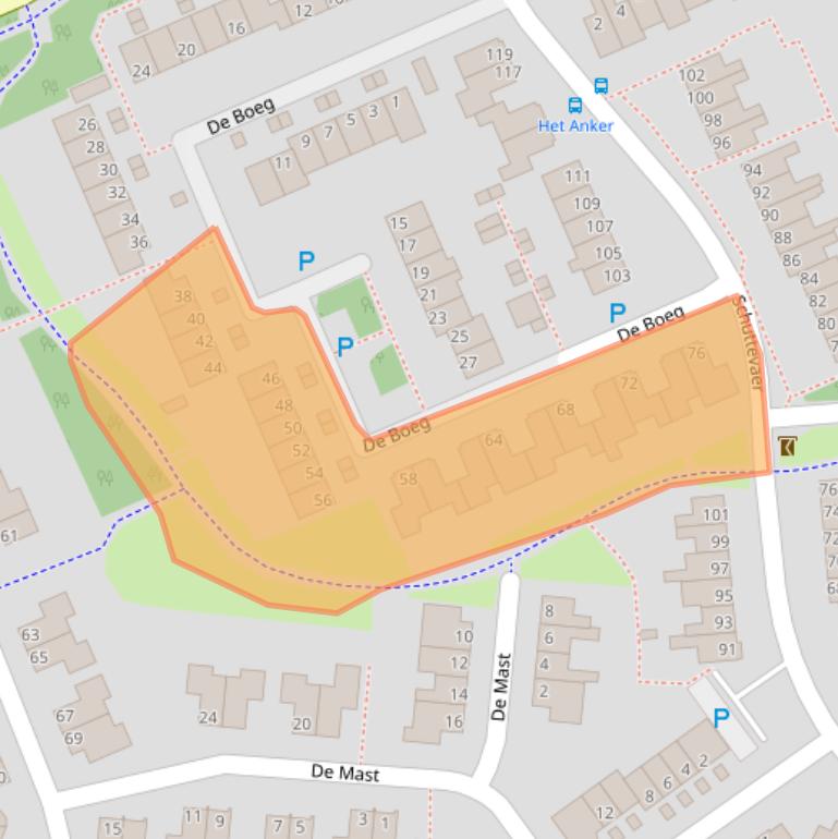 Kaart van postcodegebied 7908KJ.