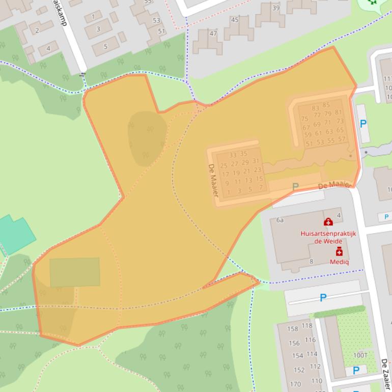 Kaart van postcodegebied 7908LM.