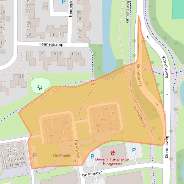 Kaart van postcodegebied 7908LN.