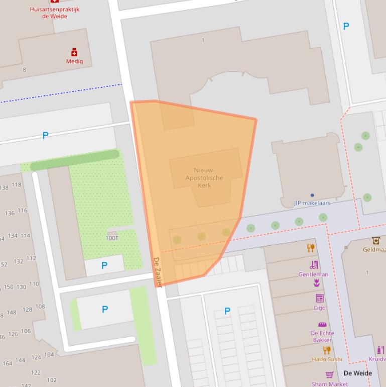 Kaart van postcodegebied 7908LP.