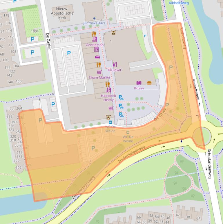 Kaart van postcodegebied 7908NA.