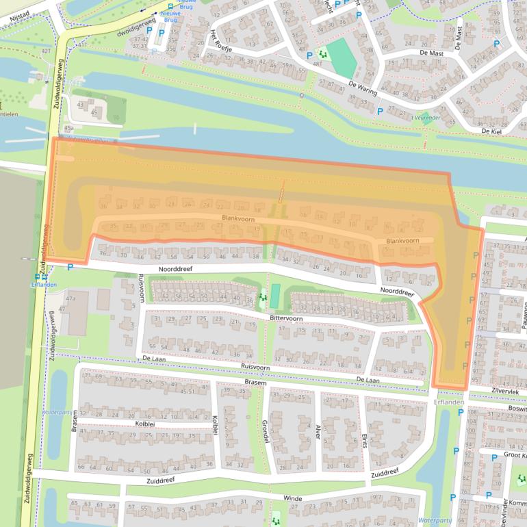 Kaart van postcodegebied 7908VA.