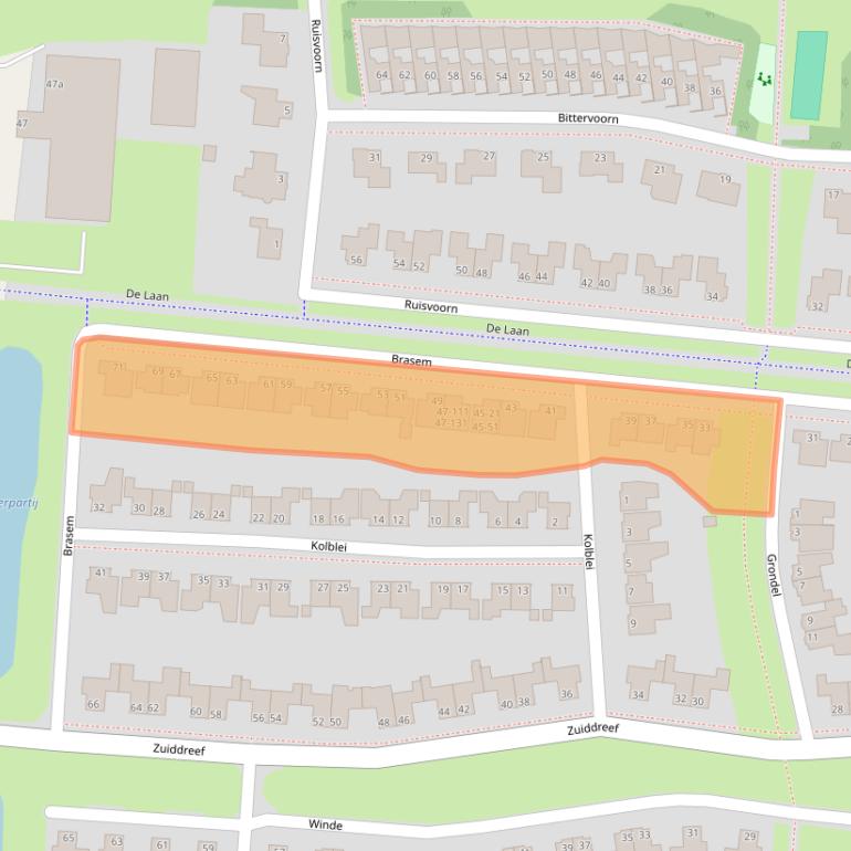 Kaart van postcodegebied 7908WC.