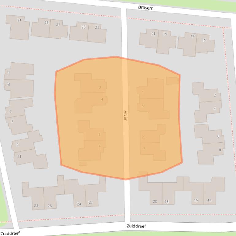 Kaart van postcodegebied 7908WH.