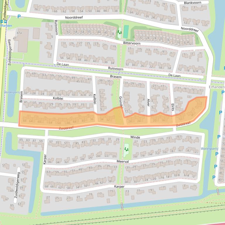 Kaart van postcodegebied 7908WR.