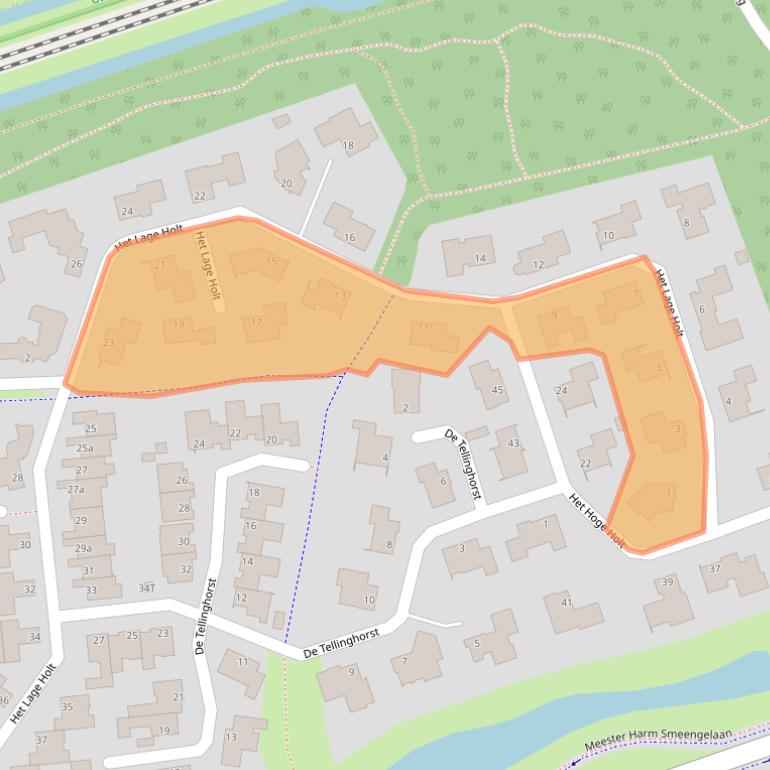 Kaart van postcodegebied 7909BL.