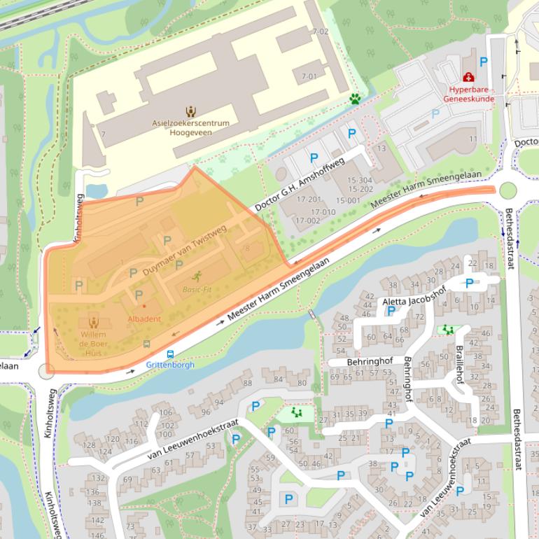 Kaart van postcodegebied 7909CB.