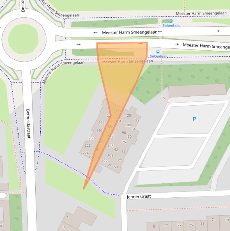 Kaart van postcodegebied 7909EE.