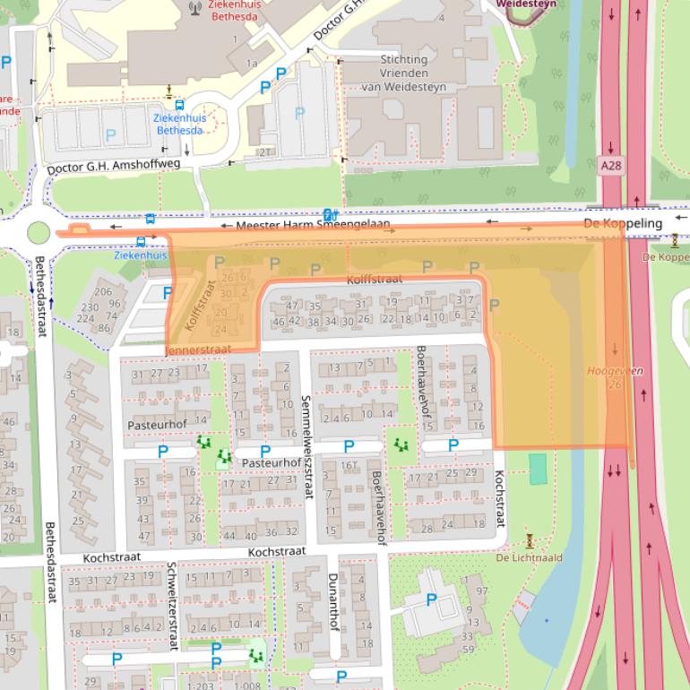 Kaart van postcodegebied 7909EH.