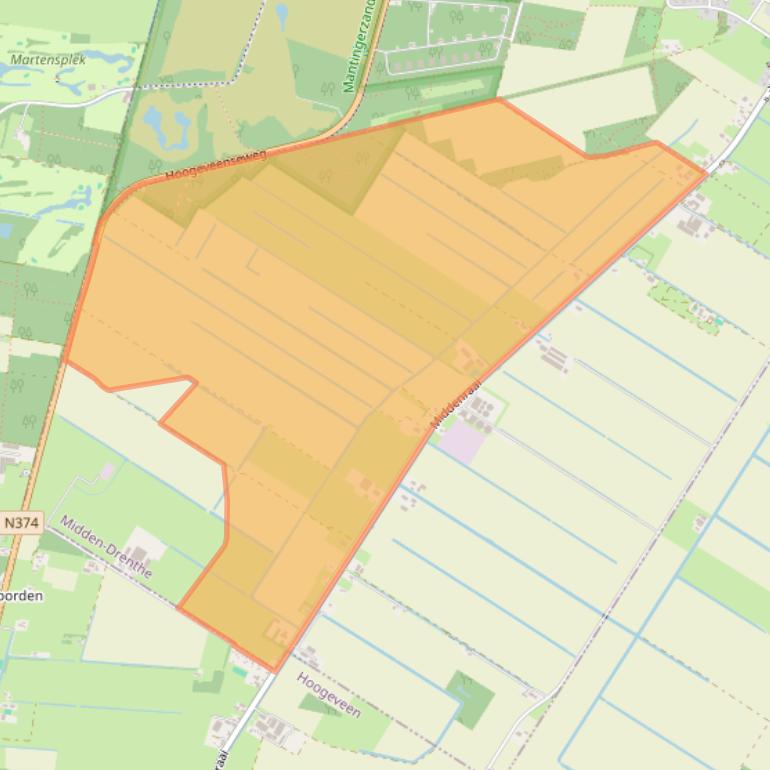 Kaart van postcodegebied 7910TG.