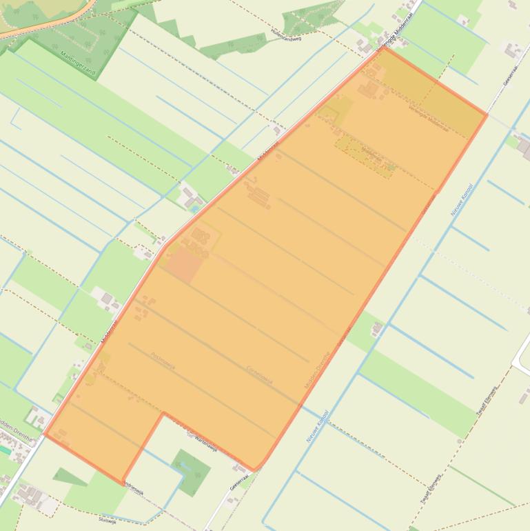 Kaart van postcodegebied 7910TK.