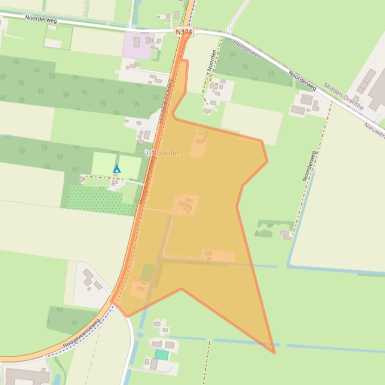 Kaart van postcodegebied 7912TT.