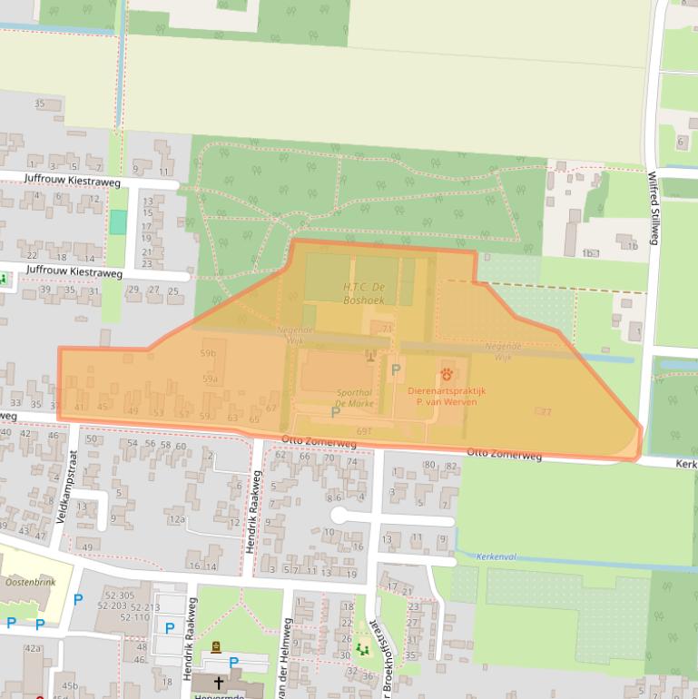 Kaart van postcodegebied 7913AG.