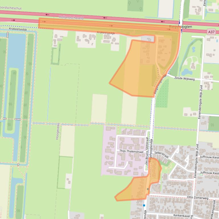Kaart van postcodegebied 7913AZ.