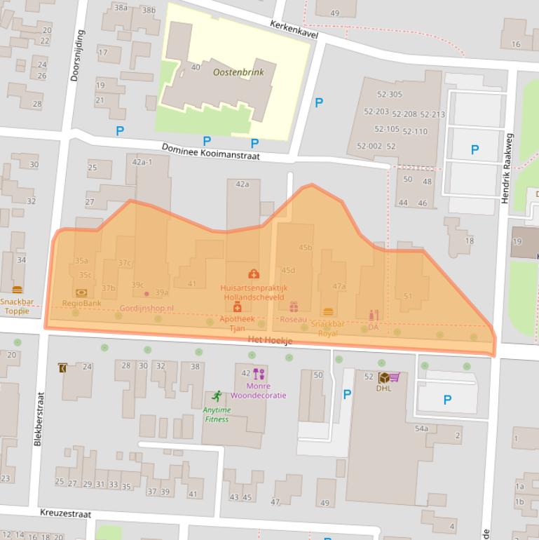 Kaart van postcodegebied 7913BB.