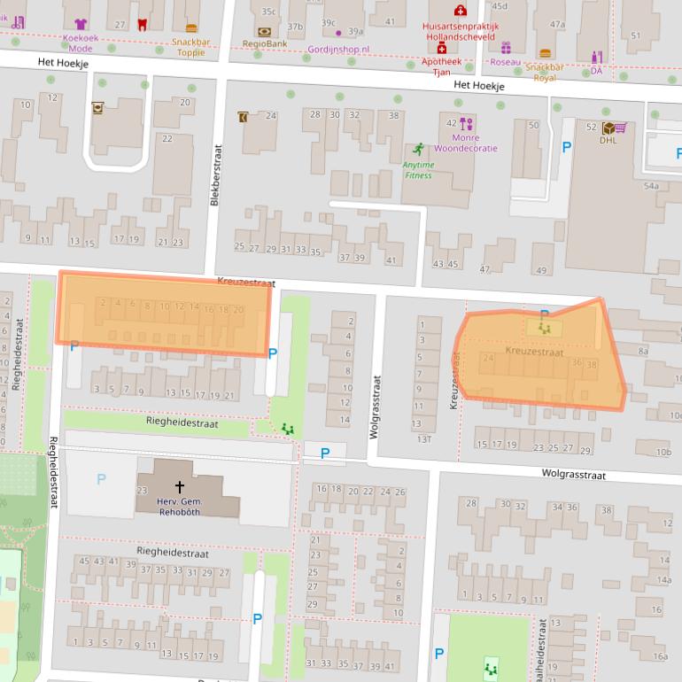 Kaart van postcodegebied 7913BH.