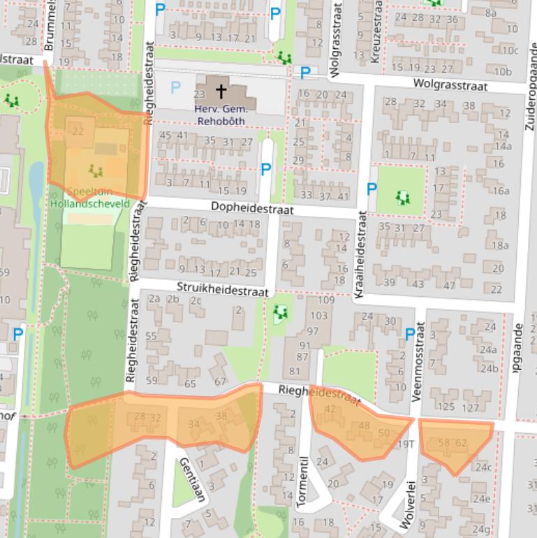 Kaart van postcodegebied 7913CB.
