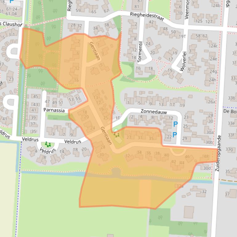 Kaart van postcodegebied 7913CH.