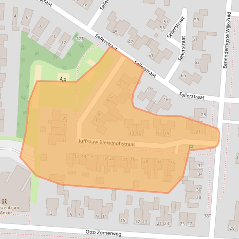 Kaart van postcodegebied 7913EA.