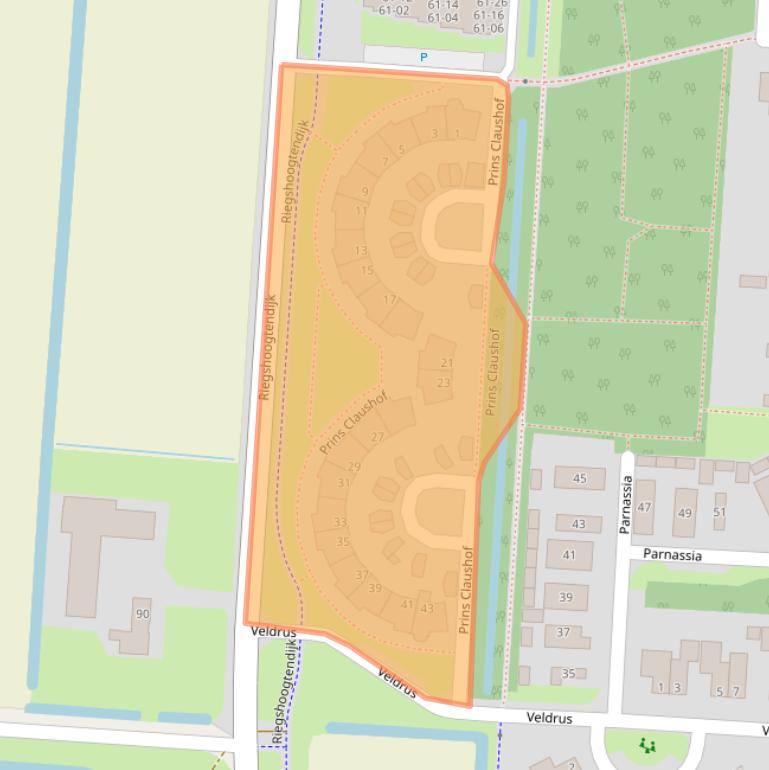 Kaart van postcodegebied 7913SZ.