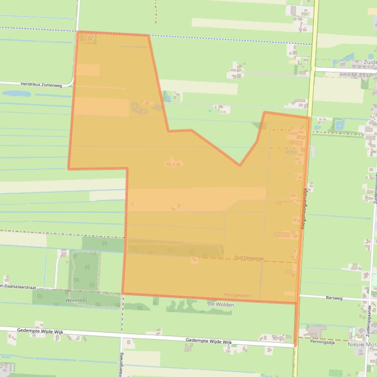 Kaart van postcodegebied 7913TD.