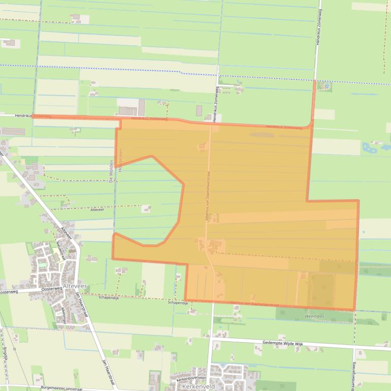 Kaart van postcodegebied 7915BA.