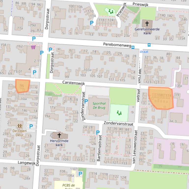 Kaart van postcodegebied 7916PN.