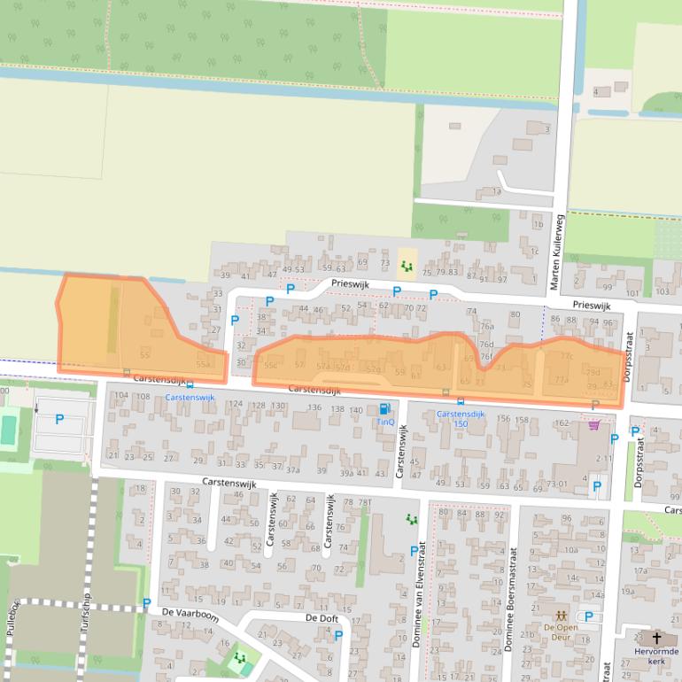 Kaart van postcodegebied 7916RA.