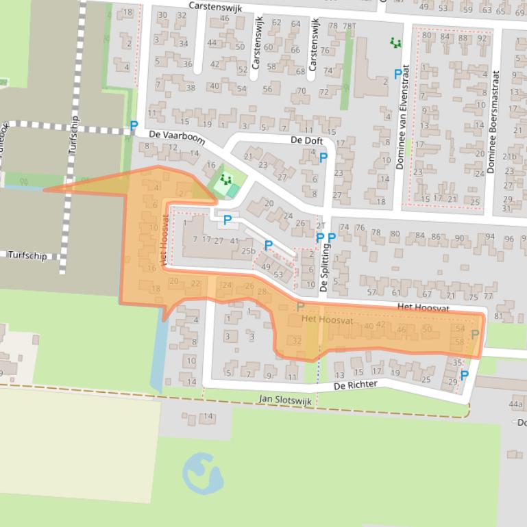 Kaart van postcodegebied 7916RV.