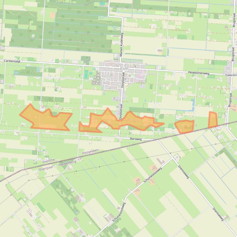 Kaart van postcodegebied 7916TJ.