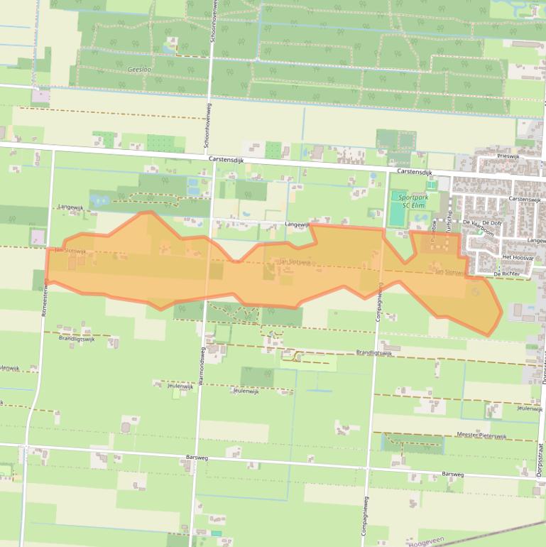 Kaart van postcodegebied 7916TK.
