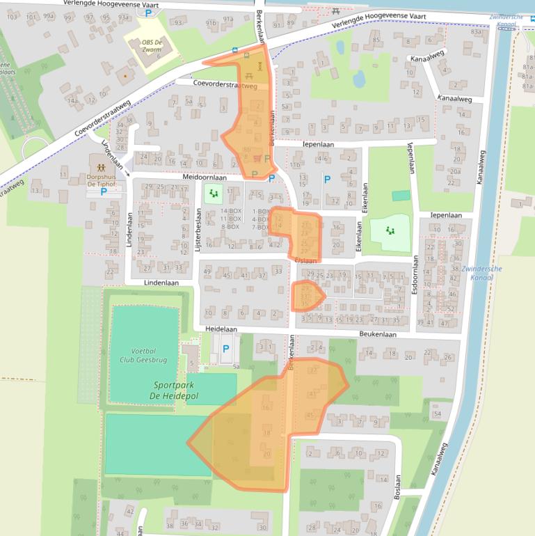 Kaart van postcodegebied 7917PB.