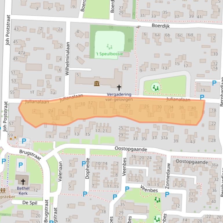 Kaart van postcodegebied 7918AJ.