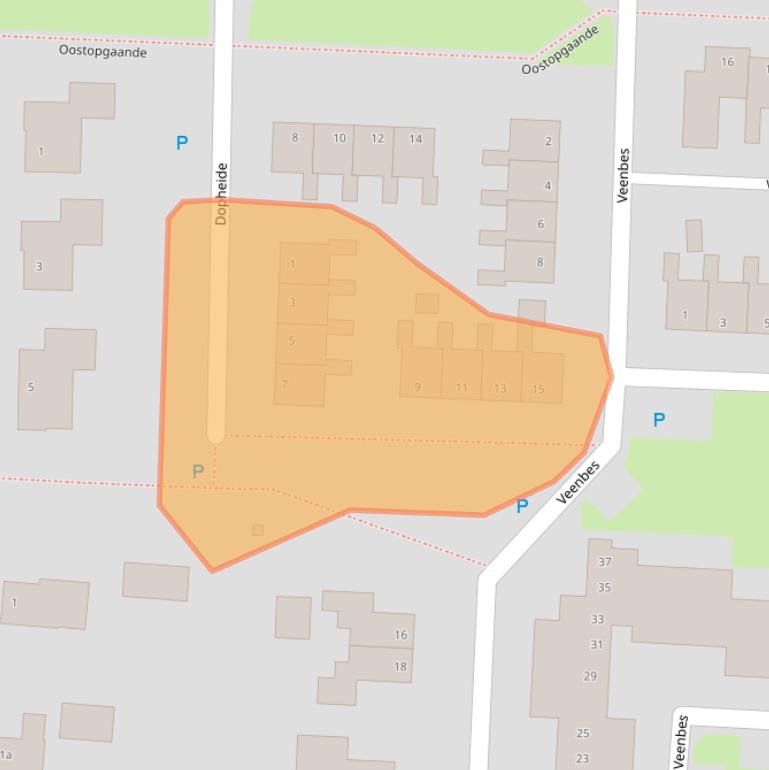 Kaart van postcodegebied 7918AP.