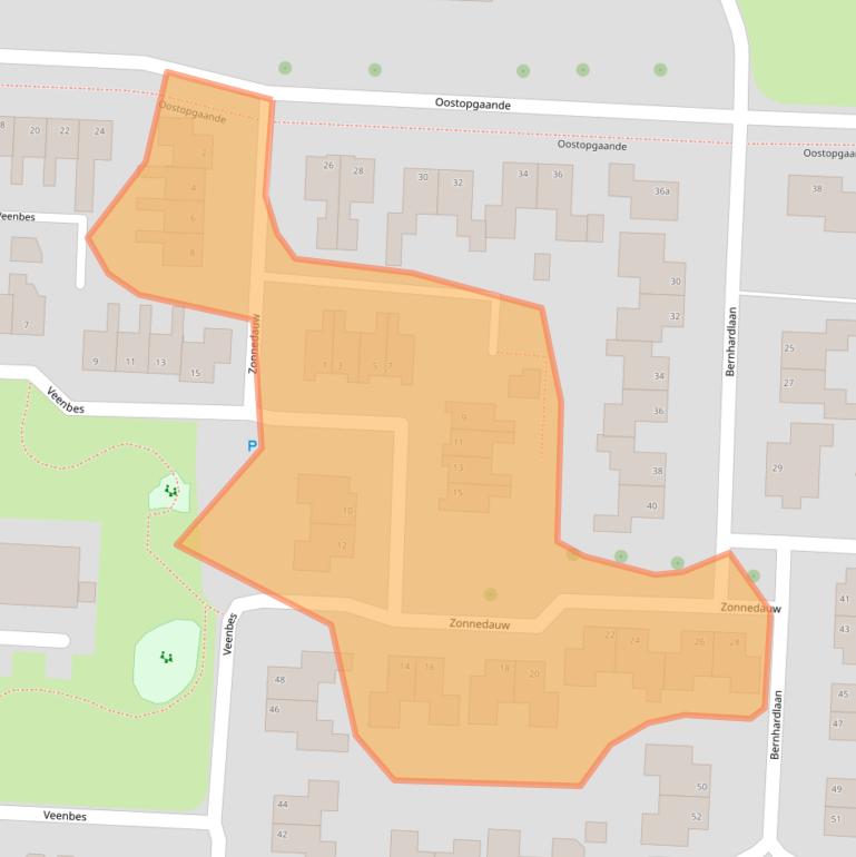 Kaart van postcodegebied 7918AT.