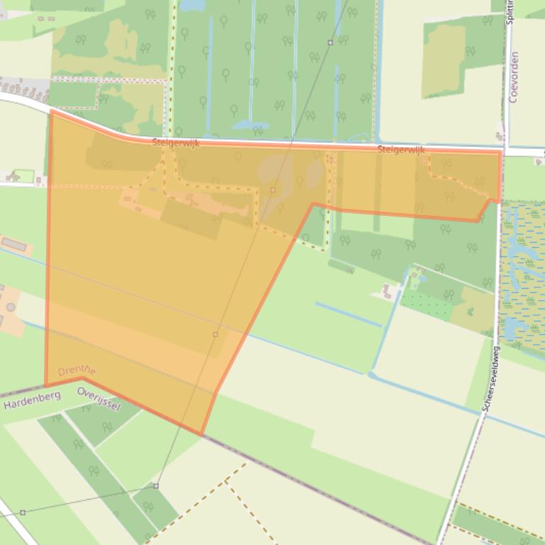 Kaart van postcodegebied 7918TW.