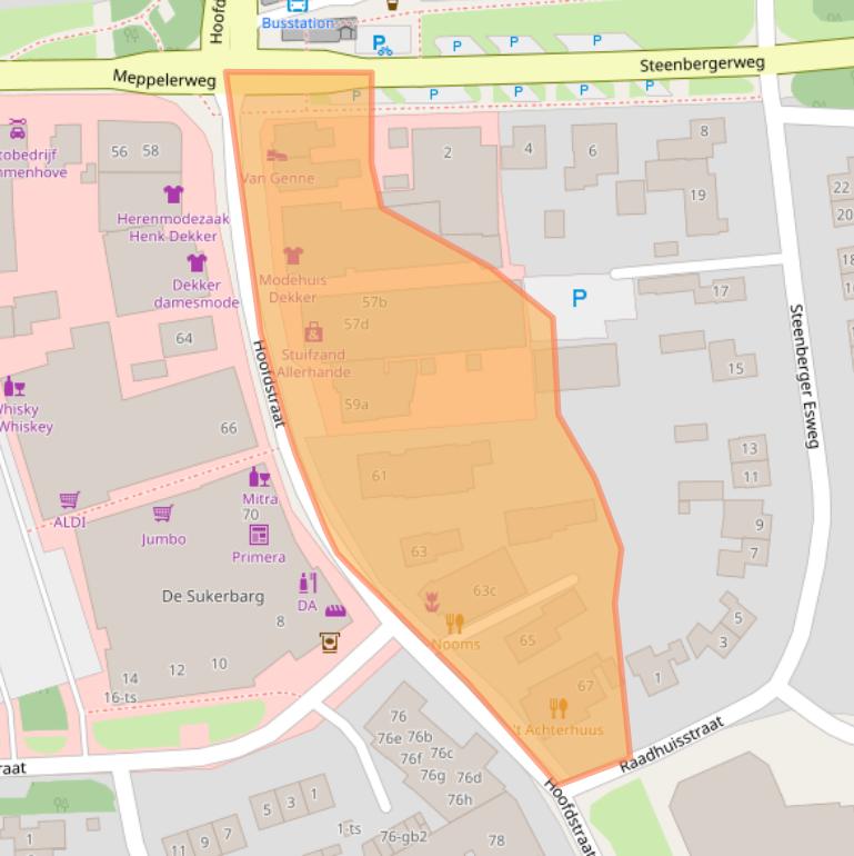 Kaart van postcodegebied 7921AC.