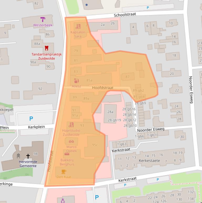 Kaart van postcodegebied 7921AE.