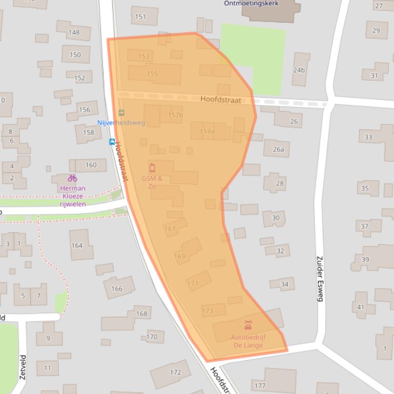 Kaart van postcodegebied 7921AJ.