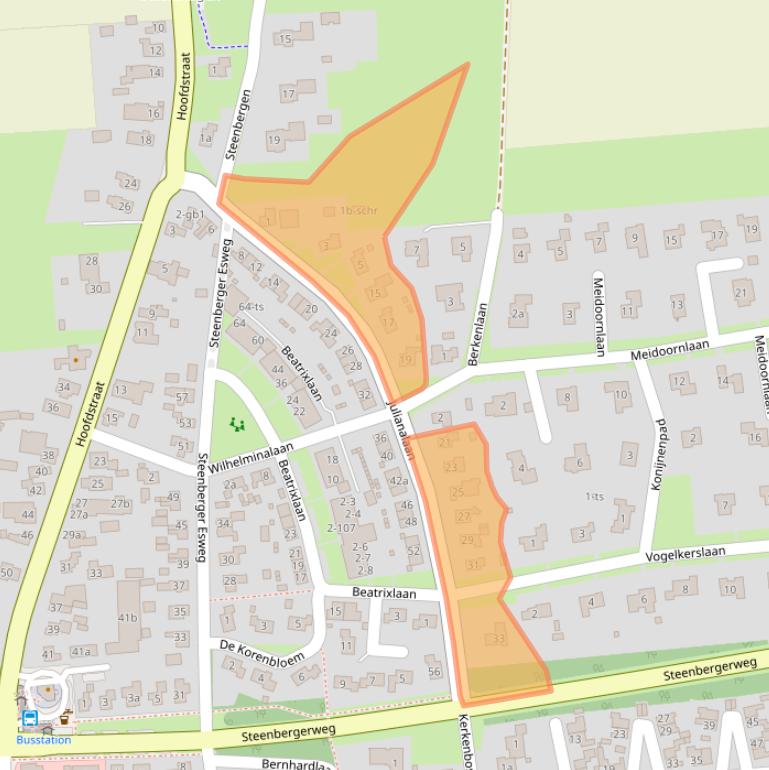 Kaart van postcodegebied 7921BE.