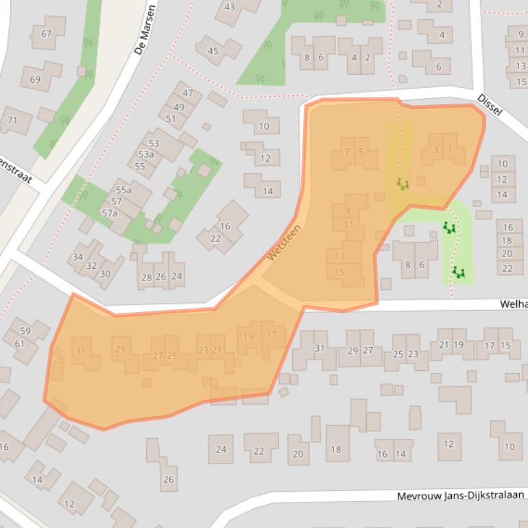 Kaart van postcodegebied 7921DH.