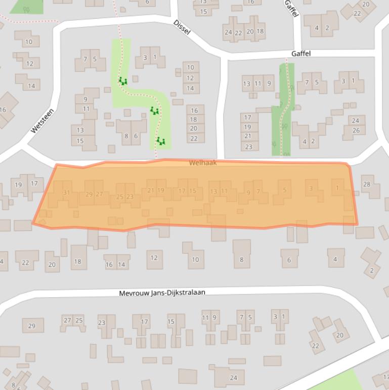 Kaart van postcodegebied 7921DM.