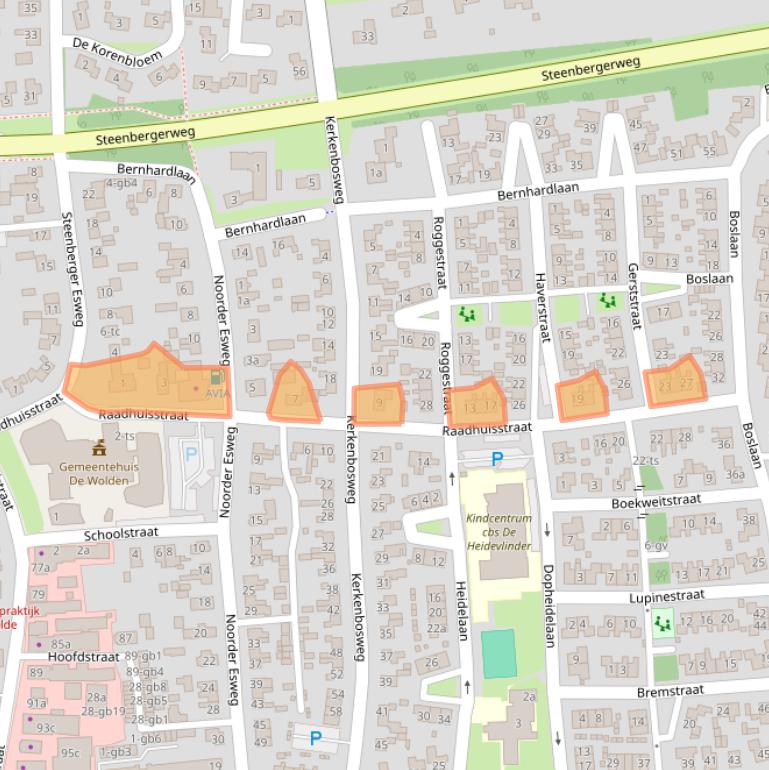 Kaart van postcodegebied 7921GC.