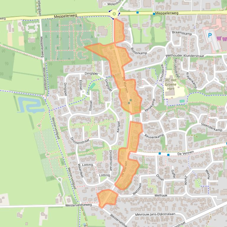 Kaart van postcodegebied 7921HS.
