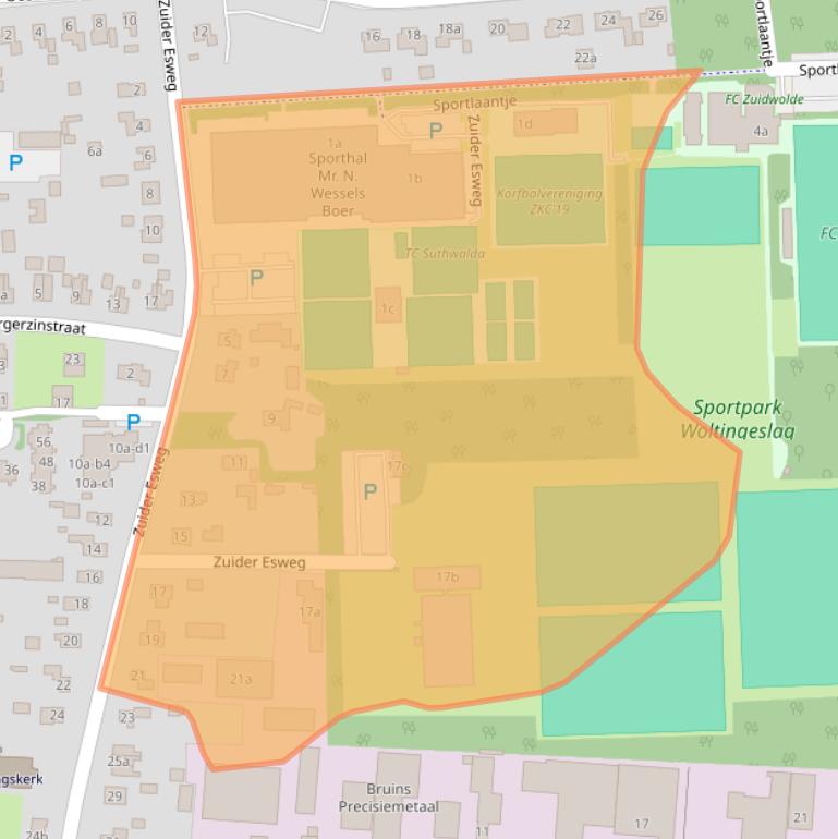 Kaart van postcodegebied 7921JC.
