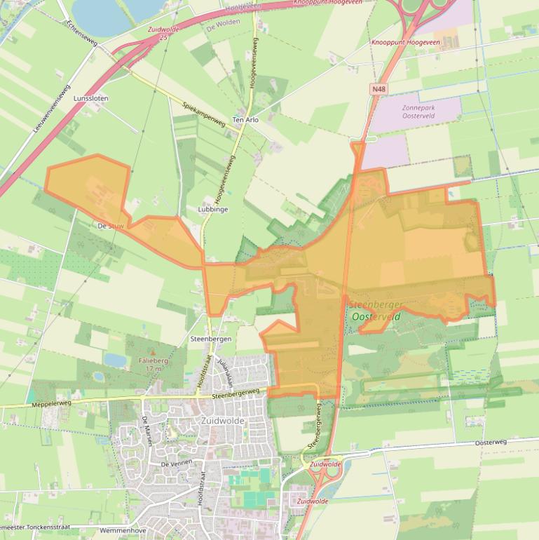 Kaart van postcodegebied 7921VJ.