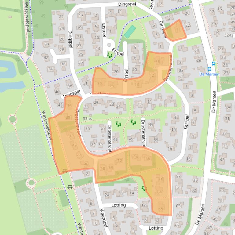 Kaart van postcodegebied 7921WB.