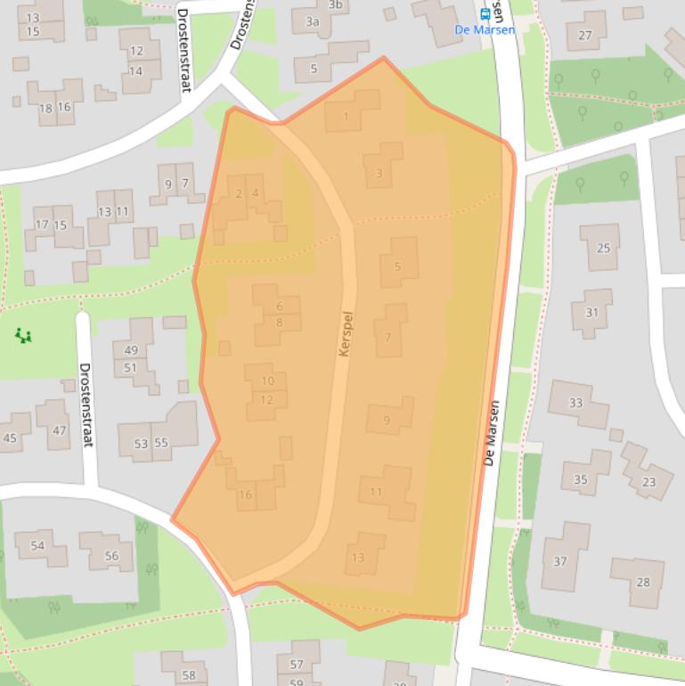 Kaart van postcodegebied 7921WD.