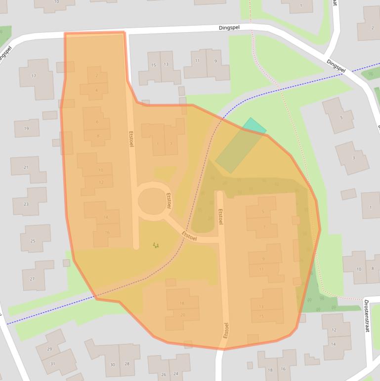 Kaart van postcodegebied 7921WJ.